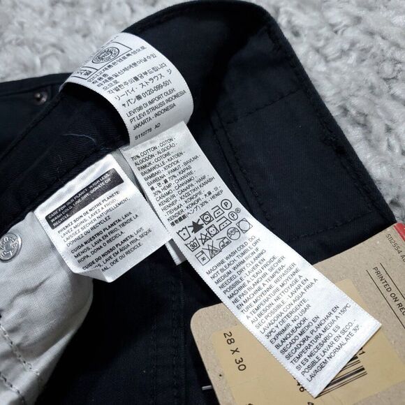 Levi's High Waisted Mom Jeans Cotton Hemp Chino Pants Black 28 x 30 High Rise - Picture 6 of 10